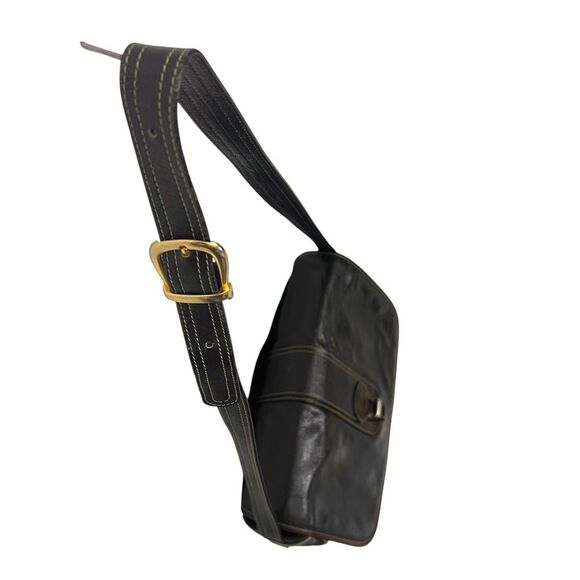 BALLY Shoulder Bag or Crossbody Purse Vintage in Dark Brown Leather Authentic - Picture 5 of 10